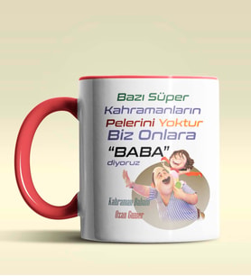 Kişiye Özel Bazı Kahramanların Pelerini Yoktur3 Tema Siyah Kupa (Kırmızı)