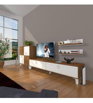 Decoraktiv Eko ON Mdf Std Gold Tv Ünitesi Tv Sehpası (Beyaz - Kahverengi)