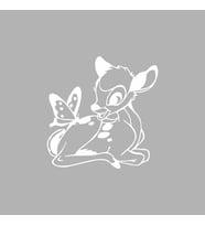 Ceylan Ve Kelebek Araba Sticker siyah 15x15 CM (Beyaz)