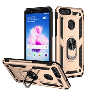 Huawei P Smart Kılıf Yüzüklü Zırh Tank Vega (Gold)