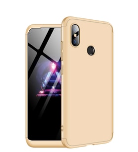 Microsonic Xiaomi Redmi Note 6 Pro Kılıf Double Dip 360 Protective (Gold)