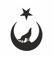 Bozkurt Türk Bağyrağı Sticker siyah 20x15 CM (Siyah-Siyah)