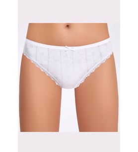 Jakarlı ( Transferli Ribana ) Kadın Bikini Külot   10 Adet (Ekru)