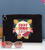 BK Gİft Yaz Temalı-8 Astarlı Portföy Çanta 30x21cm(12 Renk Seçeneği), Baskılı El Çantası, Organizer Çanta (Siyah)