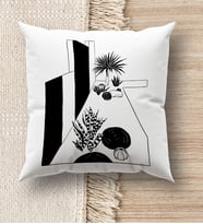 BK Gift Modern Art Tasarımlı Beyaz Kırlent Yastık, Ev Hediyesi, Ev Dekorasyonu, Dekoratif Hediye (Model 11)