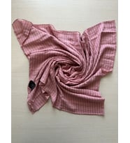 Moda Kaşmir Satır Çizgili Pamuklu Şal (Pembe)