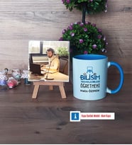 Bilişim Teknolojileri Öğretmeni Fotoğraflı Dekoratif Taş, Kupa Bardak Beyaz Hediye Öğretmenler Günü Hediyesi (Model 4)