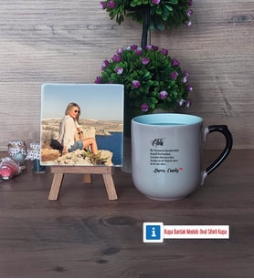 Ablaya Hediye Fotoğraflı Dekoratif Taş, Kupa Bardak Beyaz Hediye (Model 10)