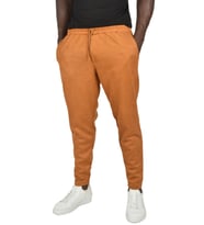 DeepSEA Erkek  Beli Lastikli Bağcıklı Kırışmayan Süet Kumaş Rahat Kesim Dar Paça Spor Pantolon 2505556 (Taba)