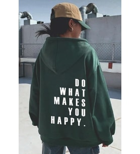 Do What Baskılı Oversize Sweatshirt (Yeşil)