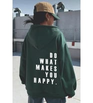 Do What Baskılı Oversize Sweatshirt (Yeşil)