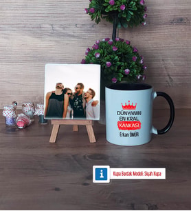 Arkadaşa Hediye Fotoğraflı Dekoratif Taş, Kupa Bardak Beyaz HediyeDoğum Günü Hediyesi (Model 11)