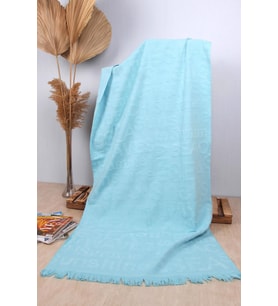 %100 Pamuk 70x150 Yazı Jakarlı Plaj Havlusu