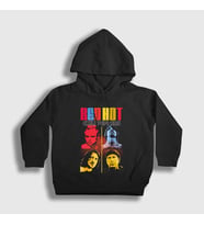 Presmono Unisex Çocuk Beyaz Band Red Hot Chili Peppers Kapüşonlu Sweatshirt 107039tt (Siyah)