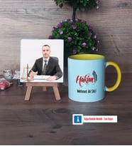 Hakim Fotoğraflı Dekoratif Taş, Kupa Bardak Beyaz Hediye (Model 7)