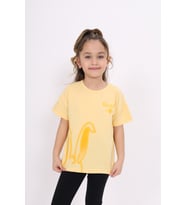 Toontoy Kız Çocuk Baskılı Tişört (Sarı)