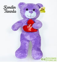 Kendin Tasarla 50 cm Kalpli Pelüş Ayıcık (Lila)