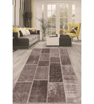 Dijital Kaymaz Taban Yıkanabilir Modern Renkli Salon Halısı Mutfak Halısı Yolluk ND-HT-1240 (Vizon)