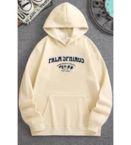 Unisex Palm Springs Baskılı Sweatshirt (Bej)