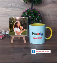 Psikolog Fotoğraflı Dekoratif Taş, Kupa Bardak Beyaz Hediye (Model 7)