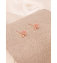 925 AYAR GÜMÜŞ MİNİMALİST OHM KÜPE (Rose)