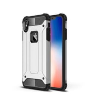 iPhone XS Max 6.5 Kılıf Crash Zırh Silikon Kılıf (Gri)