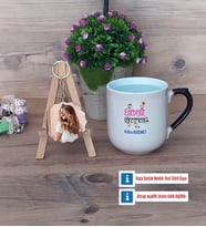 Edebiyat Öğretmeni Kupa Bardak Beyaz ve Fotoğraflı Ahşap Anahtarlık Hediye (Model 10)