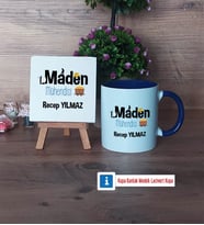 Maden Mühendisi Dekoratif Taş, Kupa Bardak Kırmızı Hediye (Model 2)