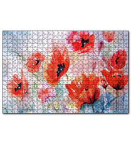Cakapuzzle Kırmızı Gelincikler Yağlı Boya Resmi  Puzzle Yapboz MDF (Ahşap) (1000 Parça)