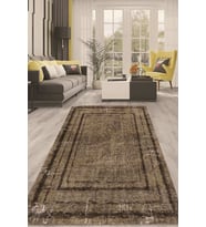 Dijital Kaymaz Taban Yıkanabilir Modern Renkli Salon Halısı Mutfak Halısı Yolluk ND-HT-972 (Kahverengi)