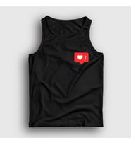 Presmono Unisex Beyaz Like Beğenme Kalp Instagram Atlet 433678tt (Siyah)