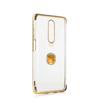 Xiaomi Poco X2 Kılıf Gess Kenarları Renkli Yüzük Aparatlı Kılıf (Gold)