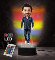 Doğum Günü Hediyesi,Sevgiliye Hediye, Kişiye Özel Fotoğraflı En Yakışıklı Baba Karikatür 3D Led Lamba (RGB)