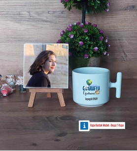 Coğrafya Öğretmeni Fotoğraflı Dekoratif Taş, Kupa Bardak Beyaz Hediye Öğretmenler Günü Hediyesi (Model 12)