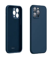 Baseus Liquid iPhone 13 Pro Max Kılıf Kamera Korumalı İçi Kadife Silikon Kılıf (Mavi)