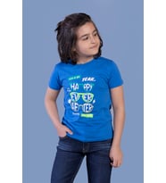 Toontoy Erkek Çocuk Gözlük Baskılı Tişört (Saks)
