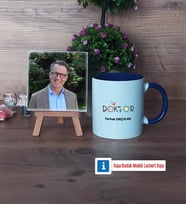 Doktora Hediye Fotoğraflı Dekoratif Taş, Kupa Bardak Beyaz Hediye Tıp Bayramı Hediyesi (Model 3)