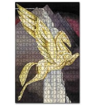 Cakapuzzle Altın Kanatlı At ve Gri Şekiller Puzzle Yapboz MDF (Ahşap) (1000 Parça)