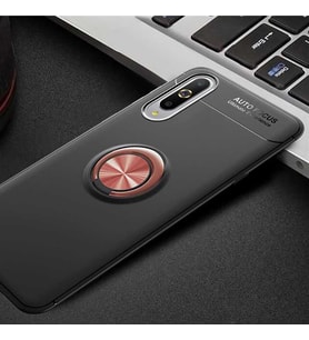 Xiaomi Mi A3 Kılıf Yüzüklü Magnetli Ravel Case (Siyah-Rose Gold)
