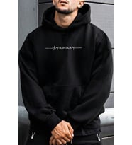 Dreamer Baskılı Oversize Sweatshirt (Siyah)