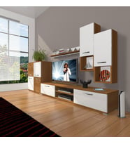 Decoraktiv Eko 6DA Slm Dvd Tv Ünitesi Tv Sehpası (Beyaz - Kahverengi)