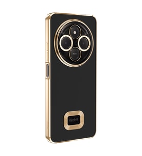 Xiaomi Redmi 14C 4G Kılıf Logo Yeri Açık Kamera Lens Korumalı Renkli Kenarlı Şeffaf Silikon (Gold)