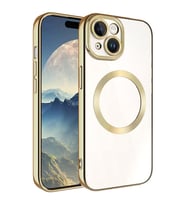 Vendas iPhone 15 Plus Uyumlu Veve Serisi Wireless Şarj Destekli Kamera Lens Korumalı Magic Smooth Silikon Kılıf (Gold)