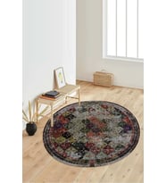 Dijital Baskılı Kaymaz Taban Yıkanabilir Yuvarlak Salon Halısı Koridor Halısı Paspas NDY-HY-1203 (Çok Renkli)