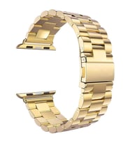 Microsonic Apple Watch Series 10 42mm Metal Stainless Steel Kordon Siyah (Gold)