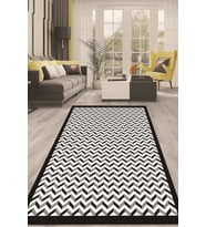 Dijital Kaymaz Taban Yıkanabilir Modern Renkli Salon Halısı Mutfak Halısı Yolluk ND-HT-156 (Beyaz)