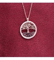 Silver&Silver 925 Ayar Gümüş Altın Kaplama Hayat Ağacı Kolye (Altın)