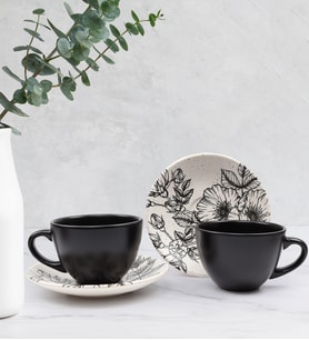 2'li Çay ve Kahve Fincanı Takımı (Siyah)