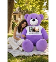 180 cm Kendin Tasarla  Tişörtlü Tatlım Peluş Ayıcık (%100 Yerli) (Lila)