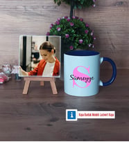 Baş Harf ve İsim Fotoğraflı Dekoratif Taş, Kupa Bardak Beyaz Hediye (Model 3)